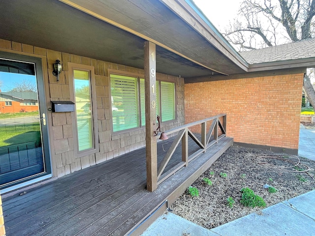 deck with covered porch