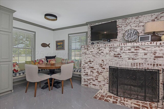 100 S Avondale St, Amarillo, TX 79106 - dining space featuring ornamental molding and marble finish flooring