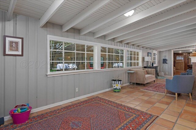 100 S Avondale St, Amarillo, TX 79106 - sunroom / solarium featuring beam ceiling