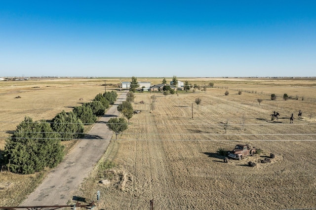 bird's eye view with a rural view