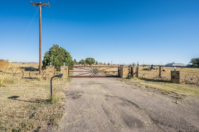 view of street with a rural view