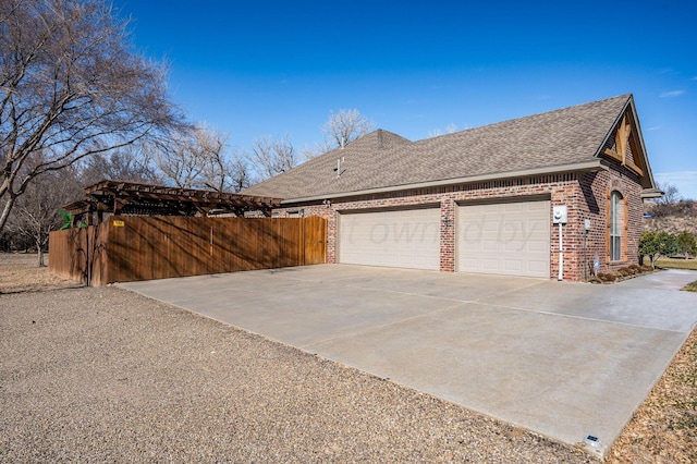 view of home's exterior with a garage