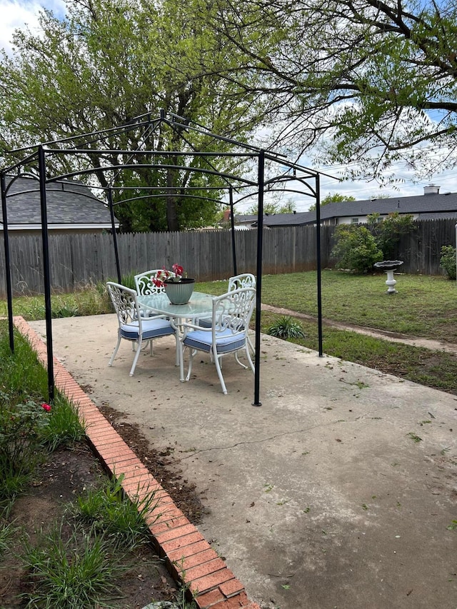 view of patio / terrace with a fenced backyard