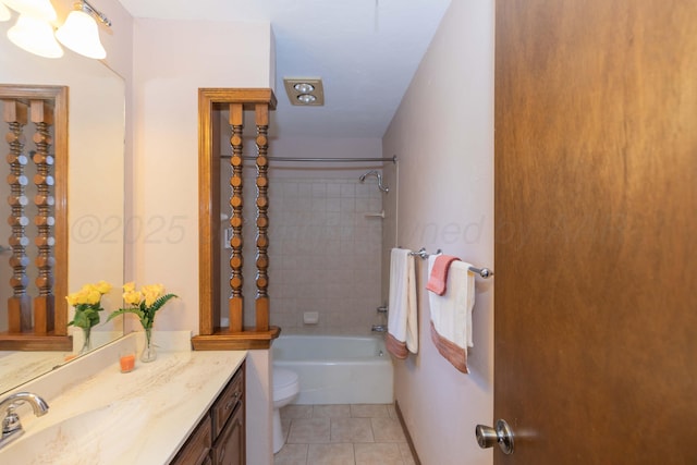 5614 Tranquil Cir, Amarillo, TX 79109 - full bath featuring vanity, tile patterned flooring, and bathing tub / shower combination