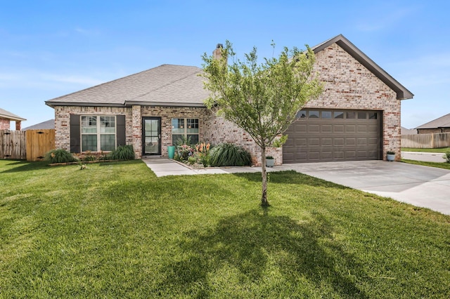 7611 Crestline Dr, Amarillo, TX 79119 - view of front of property with an attached garage, concrete driveway, brick siding, and a shingled roof