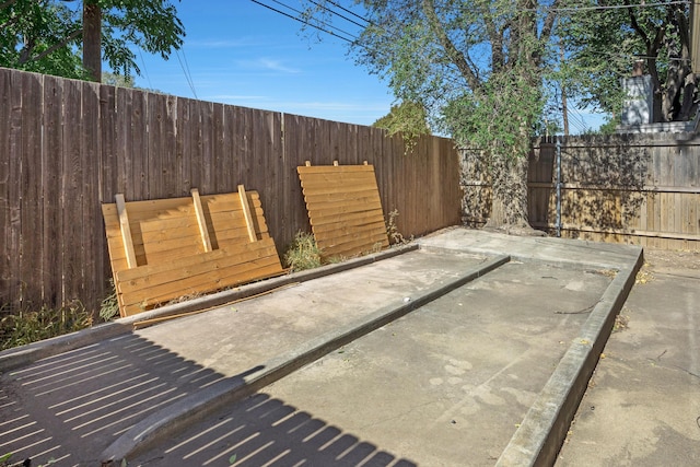 view of patio featuring a fenced backyard