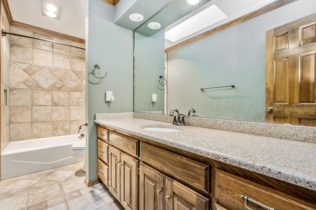 7502 Tripp Ave, Amarillo, TX 79121 - full bath with vanity, shower / tub combination, and crown molding
