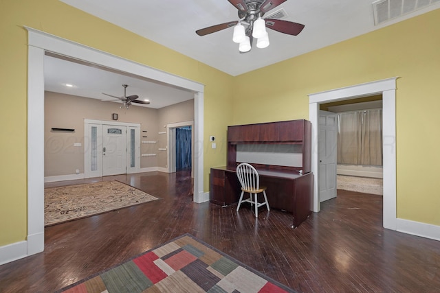 1717 S Tyler St, Amarillo, TX 79102 - office featuring ceiling fan and hardwood / wood-style floors