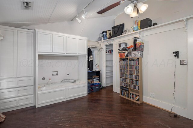 1717 S Tyler St, Amarillo, TX 79102 - spacious closet with vaulted ceiling, a ceiling fan, and dark wood-type flooring