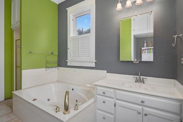 1717 S Tyler St, Amarillo, TX 79102 - full bathroom featuring vanity, a tub with jets, and tile patterned floors
