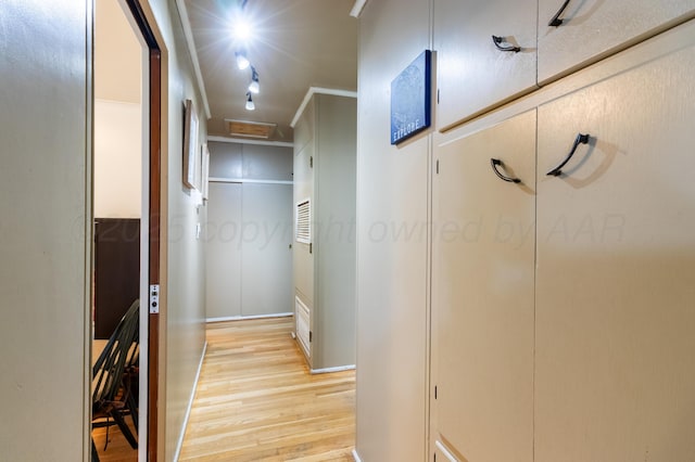 hall featuring light wood-style flooring