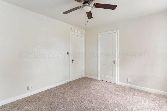 3201 S Grand St, Amarillo, TX 79103 - spare room featuring light carpet and ceiling fan