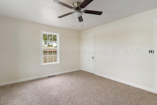 3201 S Grand St, Amarillo, TX 79103 - carpeted empty room featuring baseboards and ceiling fan