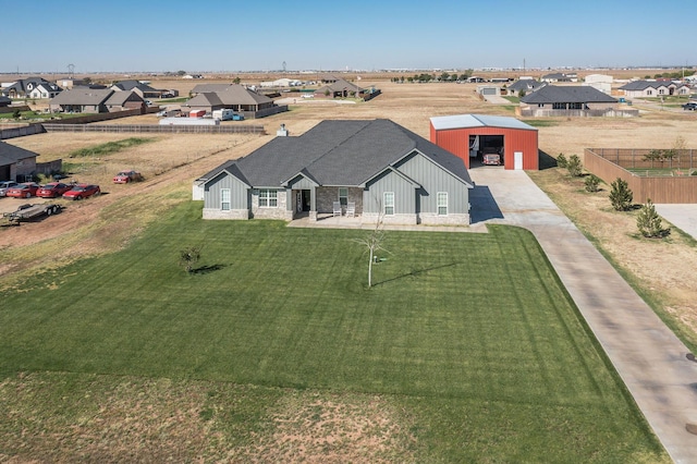 aerial view with a residential view