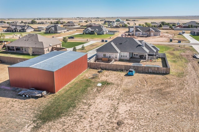 aerial view with a residential view