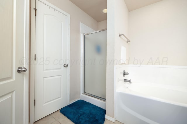 1405 SW 61st Ave, Amarillo, TX 79118 - full bath with a stall shower, a garden tub, and tile patterned flooring