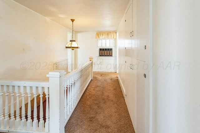 hallway with carpet flooring