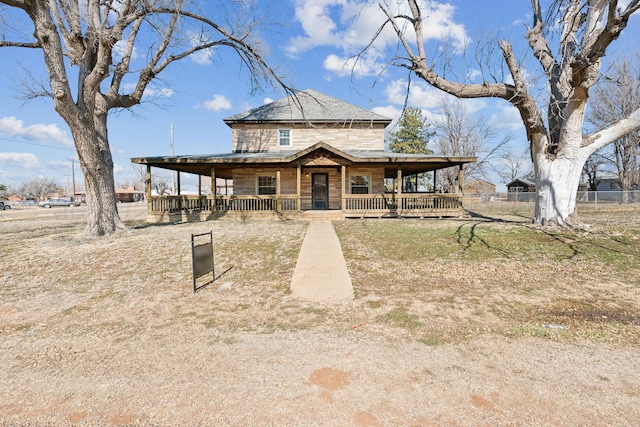 view of front of property with covered porch