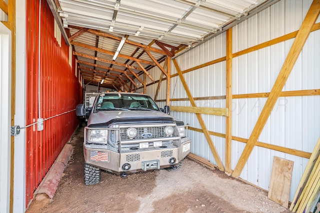 view of garage