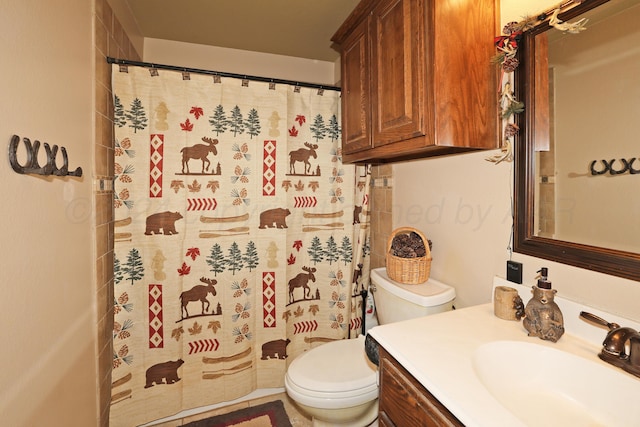 bathroom featuring toilet and vanity