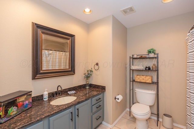 8507 Barstow Dr, Amarillo, TX 79118 - full bathroom with vanity, tile patterned floors, and recessed lighting