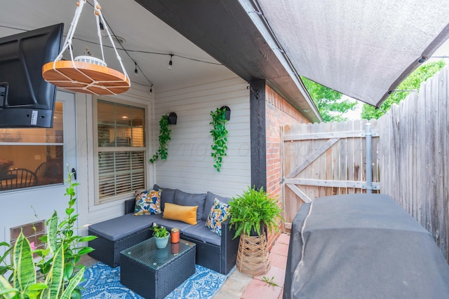 8507 Barstow Dr, Amarillo, TX 79118 - view of patio / terrace featuring outdoor lounge area and a grill