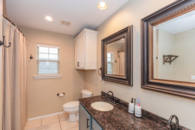 8507 Barstow Dr, Amarillo, TX 79118 - full bath with vanity, tile patterned flooring, and recessed lighting