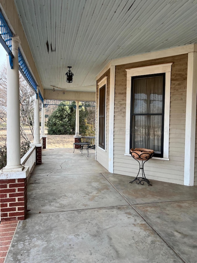 view of patio with a porch