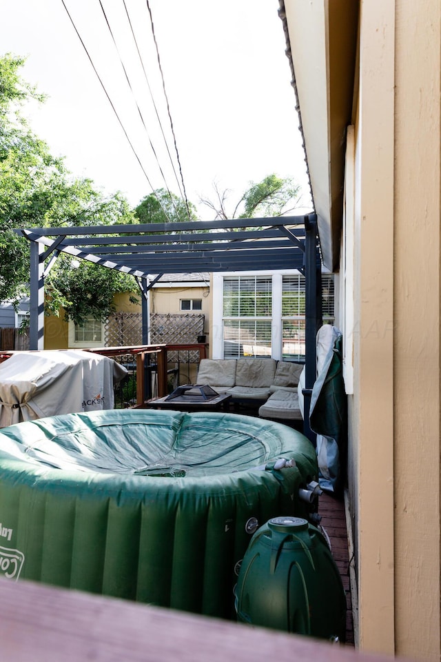 1611 S Palo Duro St, Amarillo, TX 79106 - view of patio / terrace with a pergola and outdoor lounge area