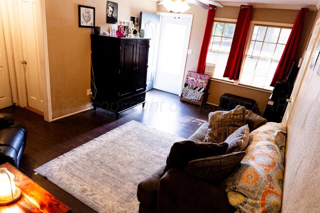 1611 S Palo Duro St, Amarillo, TX 79106 - living area featuring wood finished floors and a ceiling fan