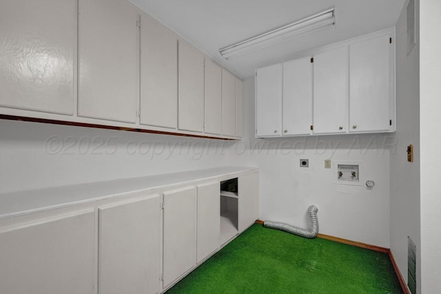 25 Crenshaw St, Amarillo, TX 79124 - laundry room with hookup for an electric dryer, carpet, cabinet space, hookup for a washing machine, and gas dryer hookup