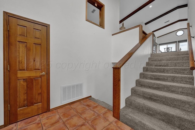25 Crenshaw St, Amarillo, TX 79124 - staircase featuring tile patterned flooring