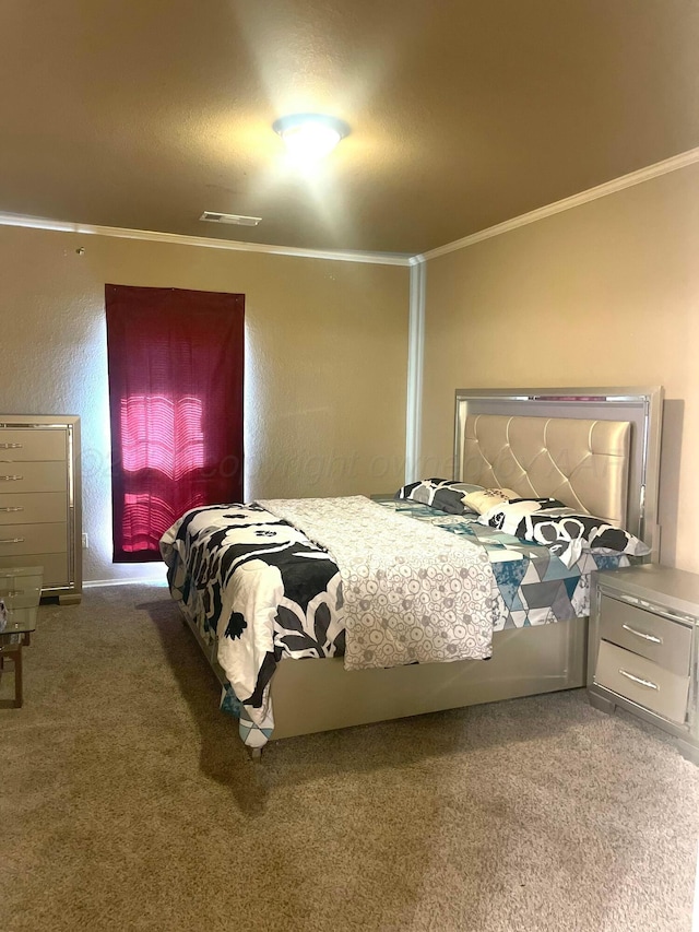 7114 Beeson St, Amarillo, TX 79119 - bedroom with ornamental molding, visible vents, and carpet