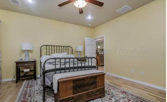 4014 Willow St, Amarillo, TX 79118 - bedroom featuring wood finished floors, baseboards, a ceiling fan, and recessed lighting