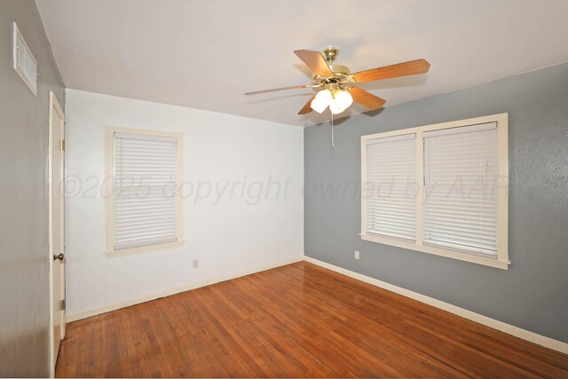 4116 Cimarron Ave, Amarillo, TX 79102 - empty room with wood finished floors and ceiling fan