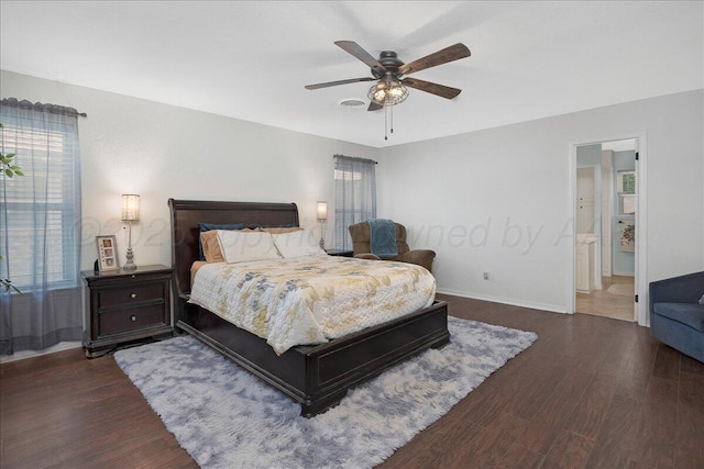4022 Pinehurst Dr, Amarillo, TX 79109 - bedroom with wood finished floors, baseboards, and ceiling fan