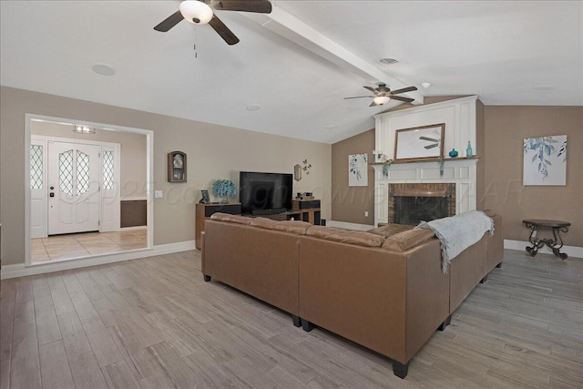 4022 Pinehurst Dr, Amarillo, TX 79109 - living area with ceiling fan, baseboards, and light wood finished floors