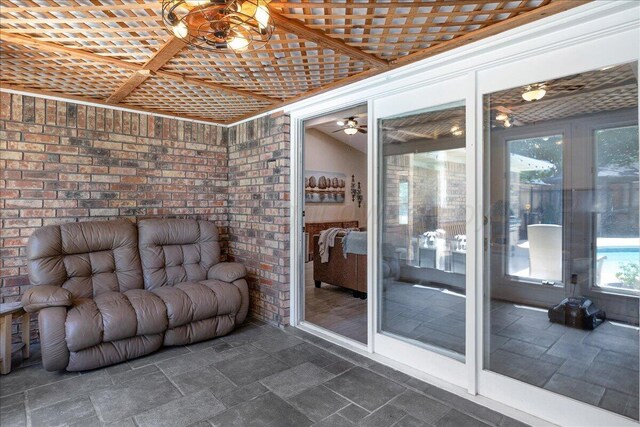 4022 Pinehurst Dr, Amarillo, TX 79109 - unfurnished sunroom with a ceiling fan
