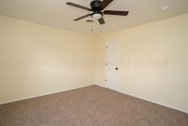 5207 While A Way Rd, Amarillo, TX 79109 - unfurnished room with a smoke detector, carpet flooring, and ceiling fan