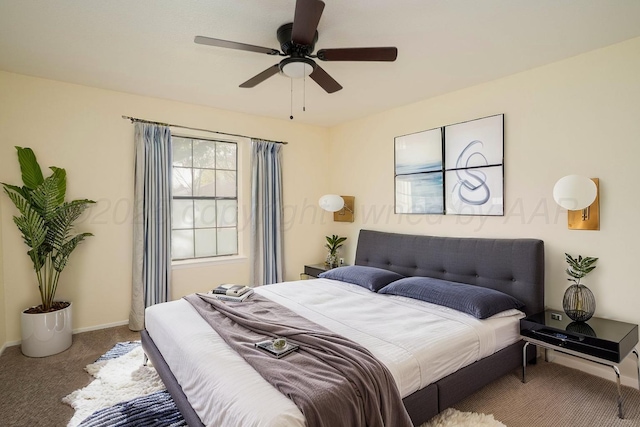 5207 While A Way Rd, Amarillo, TX 79109 - bedroom with carpet floors and a ceiling fan