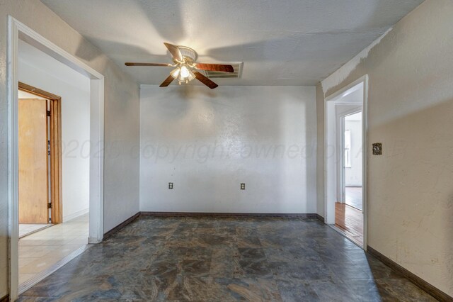 823 Ave N, Sunray, TX 79086 - empty room featuring ceiling fan and baseboards