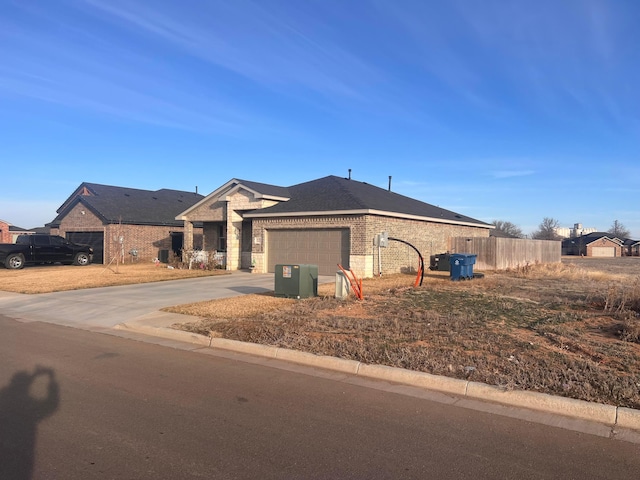 view of front of house with a garage