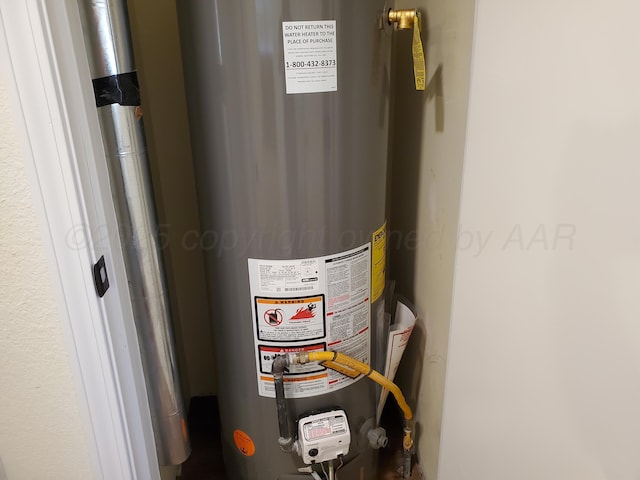 utilities featuring gas water heater