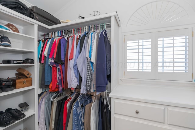 view of walk in closet