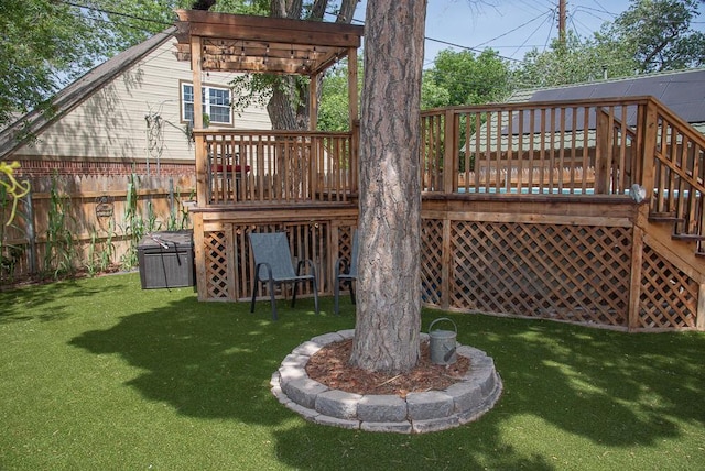 2122 S Hayden St, Amarillo, TX 79109 - wooden terrace featuring a pergola and stairway