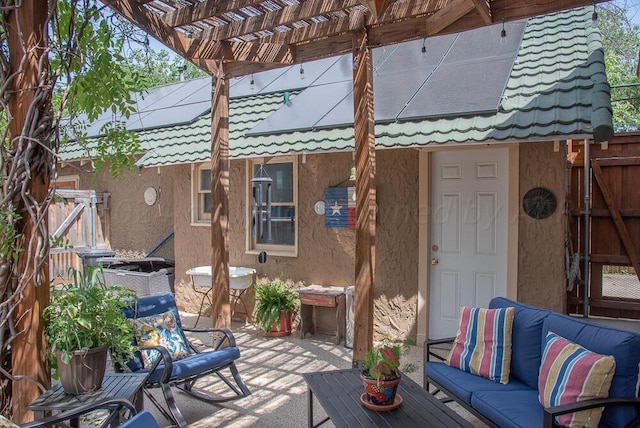2122 S Hayden St, Amarillo, TX 79109 - view of patio / terrace with an outdoor living space and a pergola