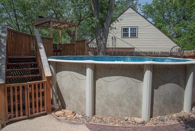 2122 S Hayden St, Amarillo, TX 79109 - view of swimming pool featuring a deck and stairway