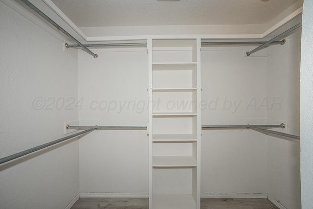 spacious closet featuring hardwood / wood-style floors