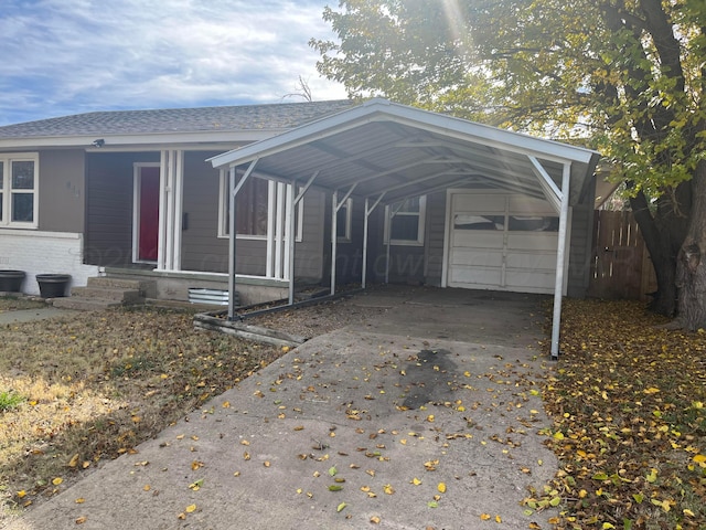 view of front of property with a carport