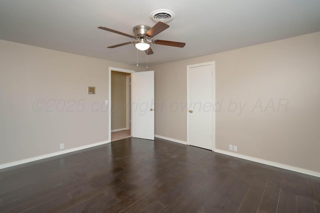 3408 Hawthorne Dr, Amarillo, TX 79109 - empty room featuring a ceiling fan, baseboards, and wood finished floors